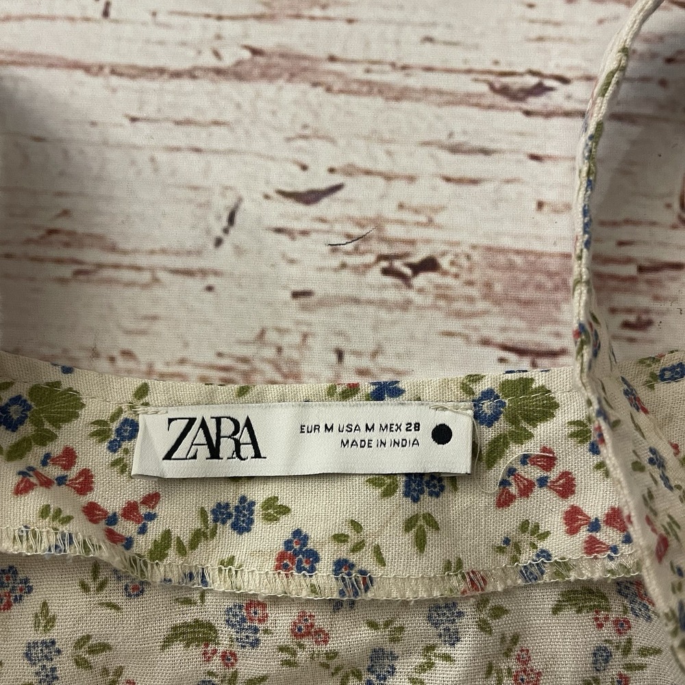 Zara Floral Midi Dress in Cream with Multi-Color Print - Picture 9 of 11